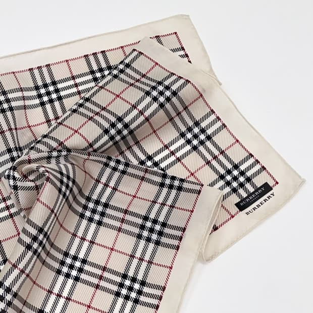 (새상품) burberry / 버버리 코튼 쁘띠스카프 손수건