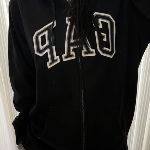 갭 블랙 후드집업 L