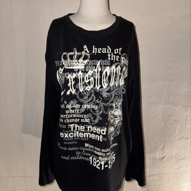00s mode y2k style black long sleeve