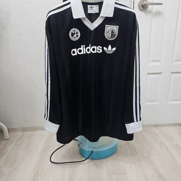 (95~100)M-L☆초대장급☆아디다스 풋볼아쿠아싸커[검흰]롱슬리브긴팔티