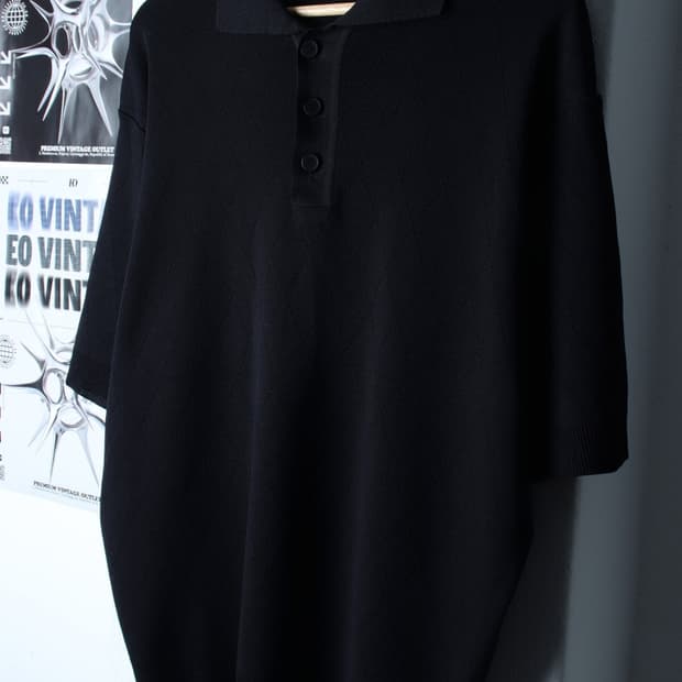 (XL-2XL) 아워스코프 반팔 카라 티셔츠 니트 아가일-7B77