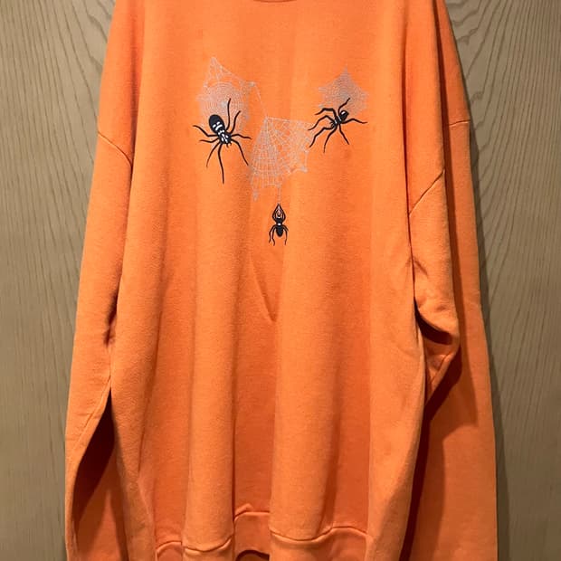 빈티지 90s USA Endless Designs 스파이더웹 스웻셔츠 