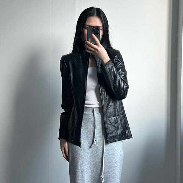 Vintage 빈티지 블랙 양가죽 레더자켓