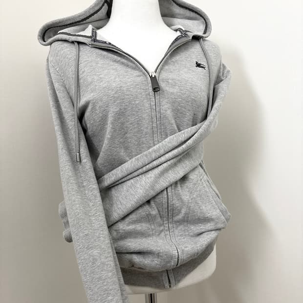 버버리 블루라벨 그레이 후드집업