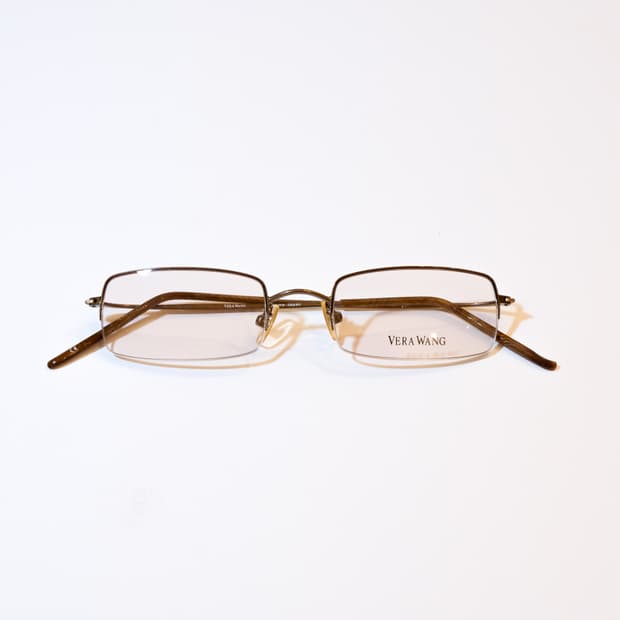 [Vintage] VERA WANG 슬림 골드 스퀘어 메탈 안경
