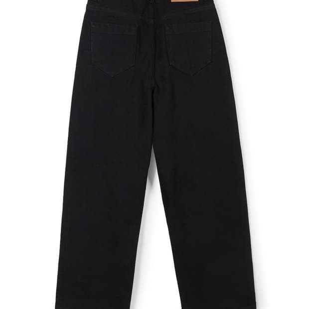 ERA WIDE FIT DENIM PANTS - BLACK