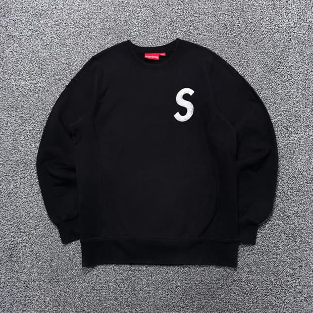 Name : 슈프림 자수 S로고 크루넥 블랙 컬러 맨투맨 :) 