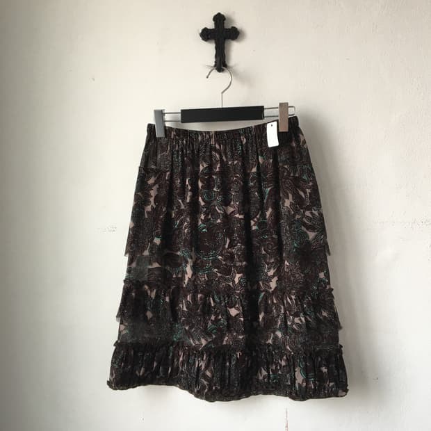 Pattern point midi skirt