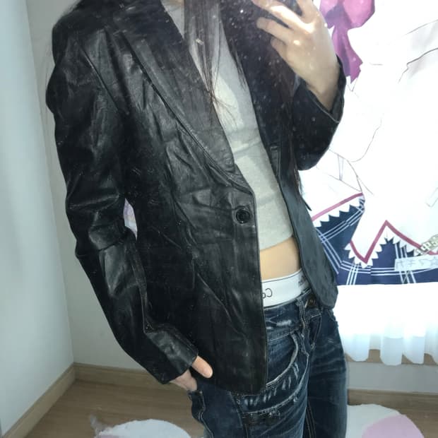 양가죽 레더 블레이저 자켓