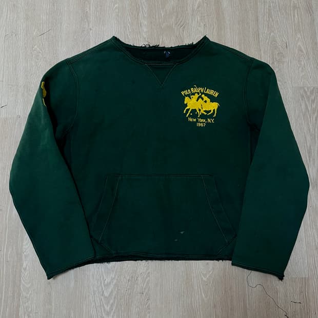 폴로 랄프로렌 빅로고 크롭 커팅 맨투맨 M/95 