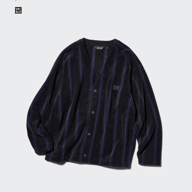 [S]니들스 유니클로 후리스 오버사이즈 스트라이프 가디건(프린트)S~M