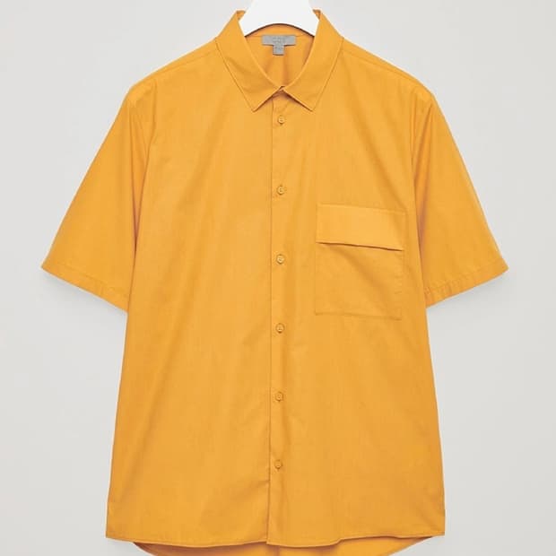COS 코스 포켓 반팔 셔츠 옐로우