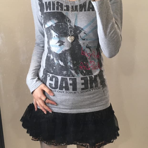 jpn vintage punk2k printing long sleeve