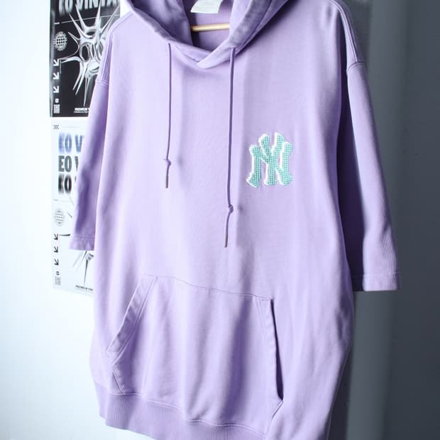 (XL) MLB 엠엘비 후드티셔츠 뉴욕양키즈 연보라 반팔-H30247