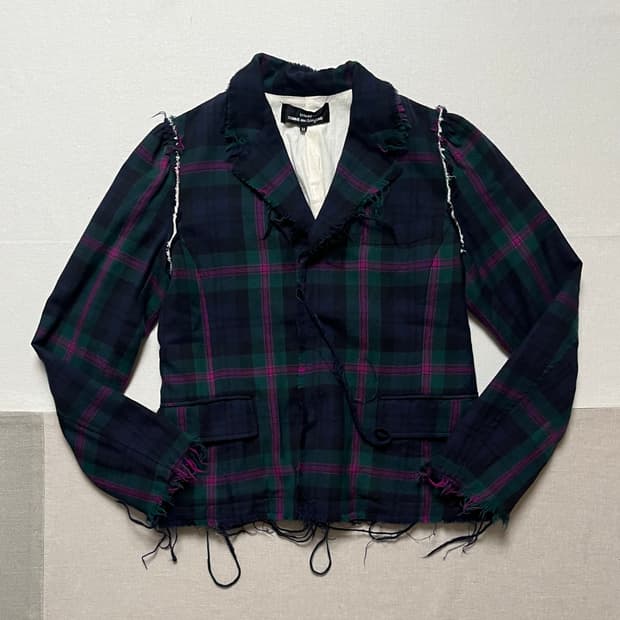 꼼데가르송 체크 컷아웃 자켓 Comme des garcons