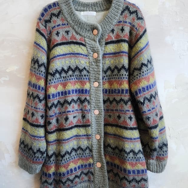 울 혼방 니트 가디건