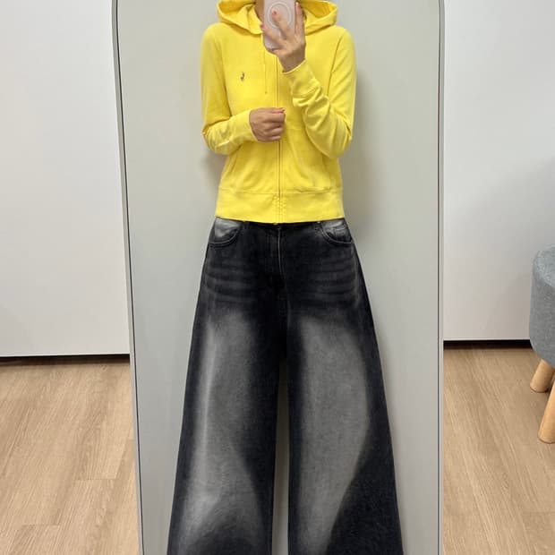 폴로 랄프로렌 옐로우 코튼 후드집업
