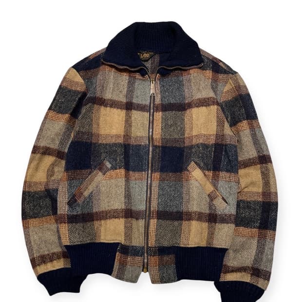 Lee 체크 울 블루종 자켓