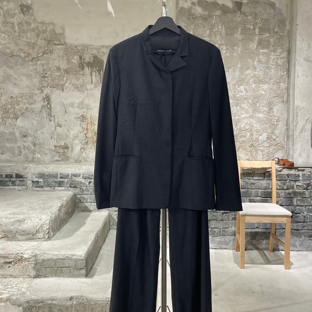 질샌더 차콜 클래식 울 수트 셋업