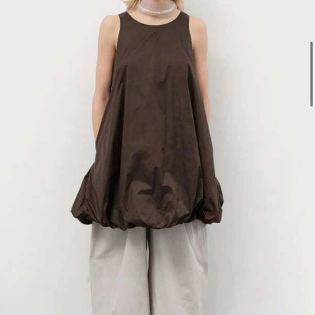 아모멘토 25PS nylon volume mini dress_black