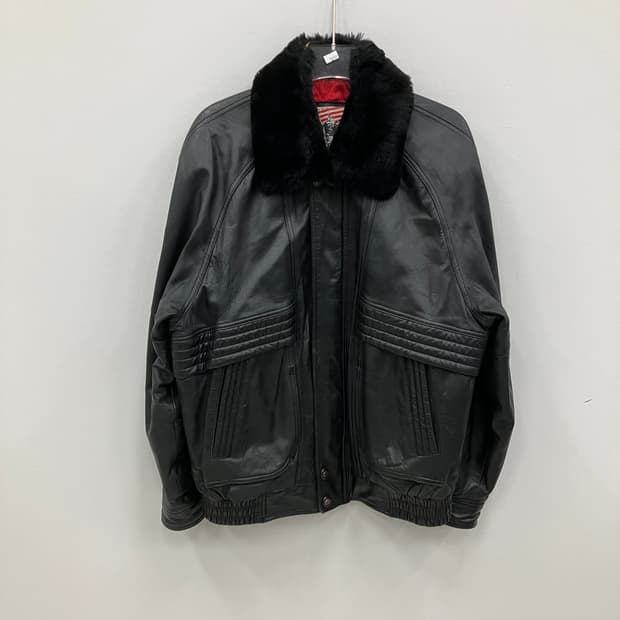 VTG 빈티지 블랙 양가죽 봄버 자켓 100