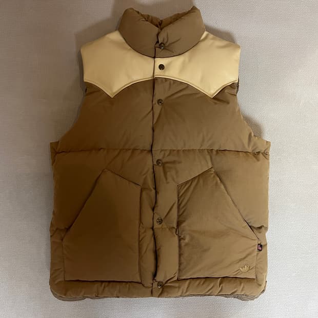 USA 펜필드 40주년 덕다운 레더 베스트 패딩(베이지) XL