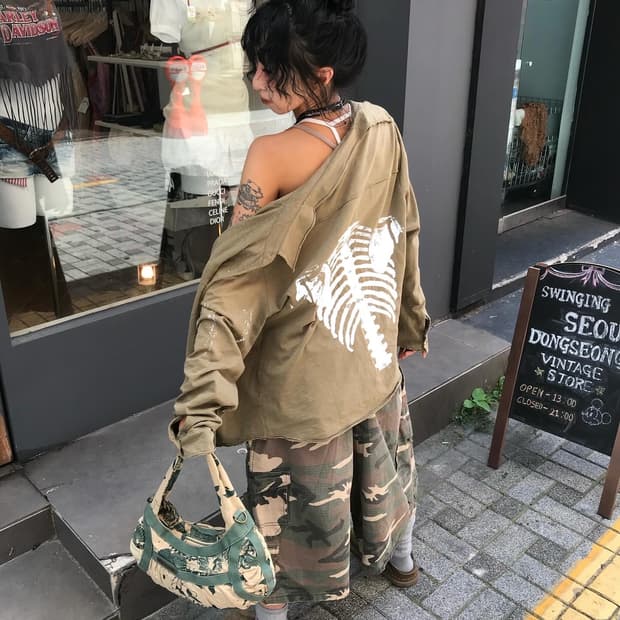 Diesel Flower Military Shoulder Bag