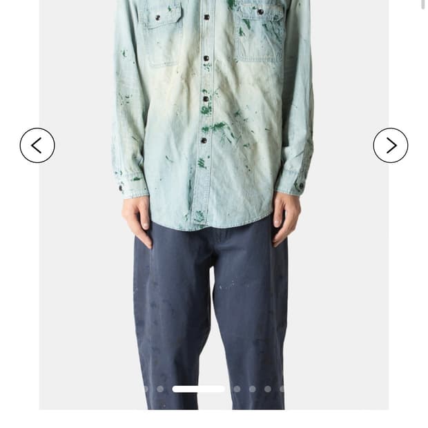 바우와우 페인팅 샴브레이 셔츠 XL