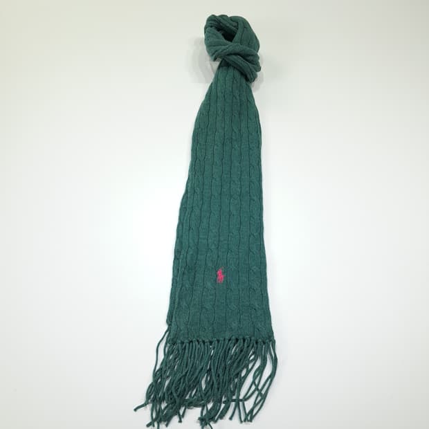 MX642 폴로 울캐시미어 핑크포니 그린 머플러목도리