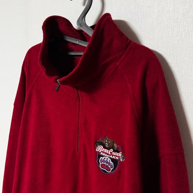 베어크리크 버건디 오버핏 플리스