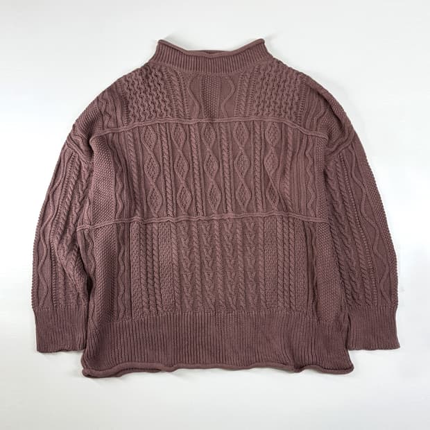 케이블 여성 루즈 니트