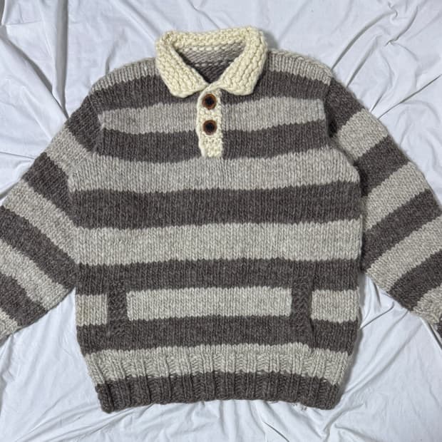 빈티지 캐나다 보더 코위찬 스웨터 헤비울