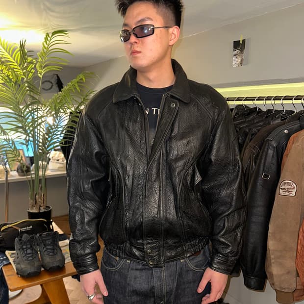 90‘s American lambskin aging bomber