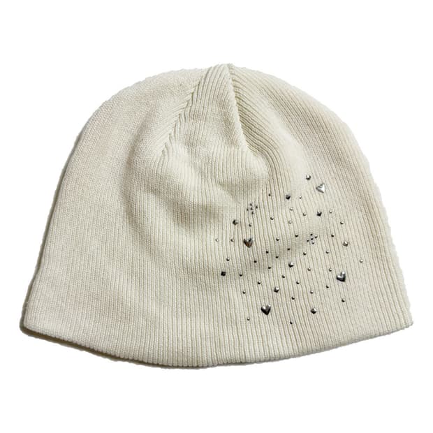 새상품 여자 하트 큐빅 비니 (아이보리)