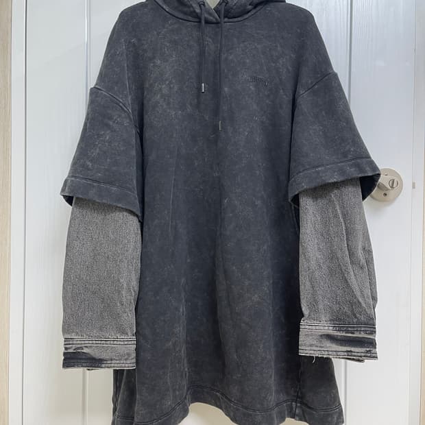 준지 오버핏 워싱 후드