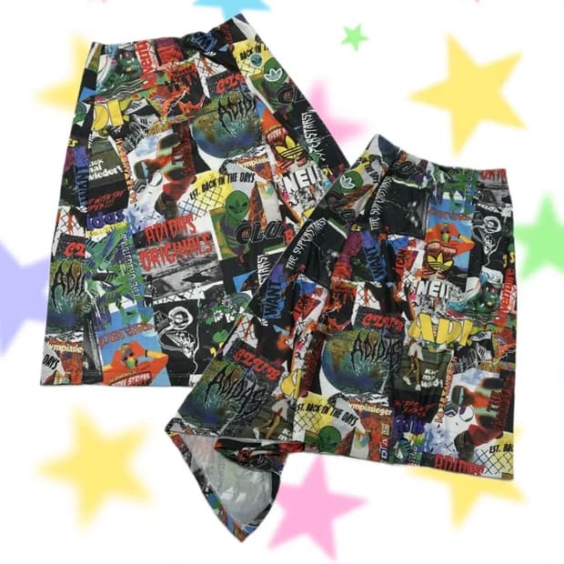 ⭐️재팬 아디다스 져지 언발 스커트⭐️ 락시크 보헤미안 데코라 괴짜 