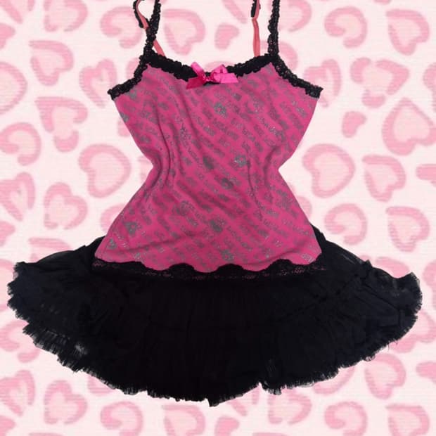 리즈리사 리즈리사돌 갸루깔 핑크 리본 나시