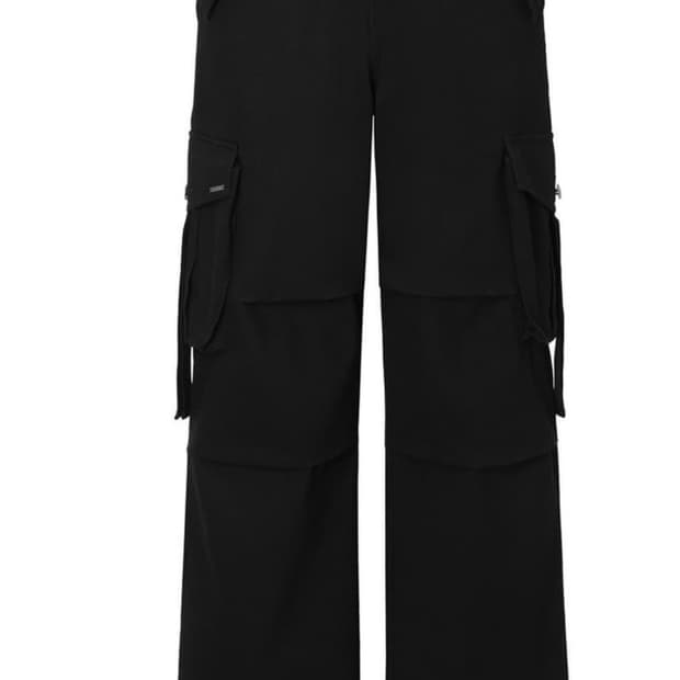 이네기 블랙 카고 팬츠 (아카이브 스트랩 카고 팬츠)