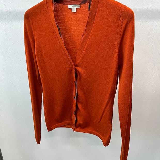 여) 버버리 체크 배색 울가디건 