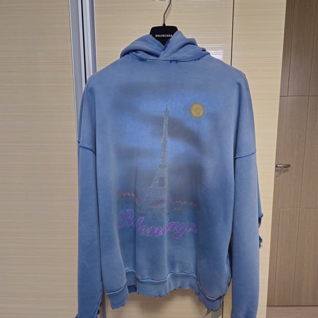 발렌시아가 파리 문 후드 블루 3사이즈