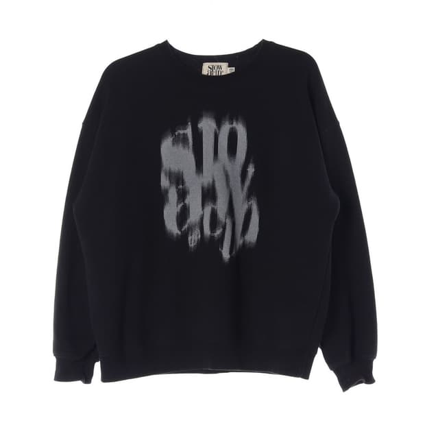 슬로우 애시드 블랙 그래픽 스 맨투맨 M