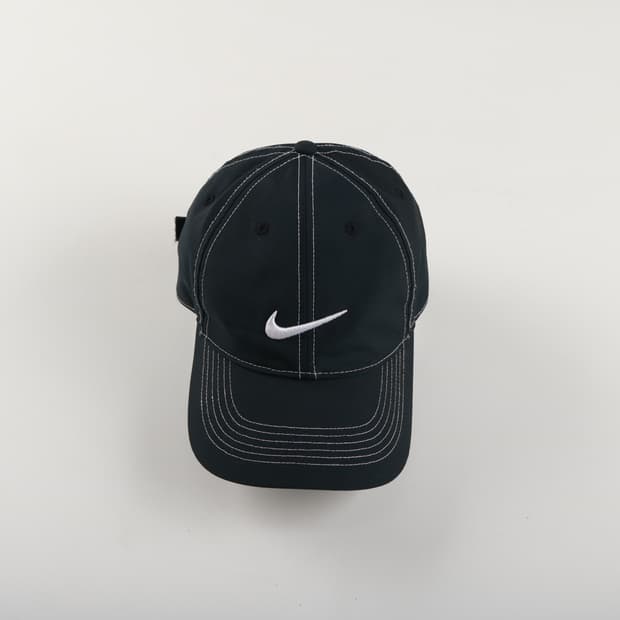 00's 나이키 스우시 나일론 화이트스티치 볼캡 모자