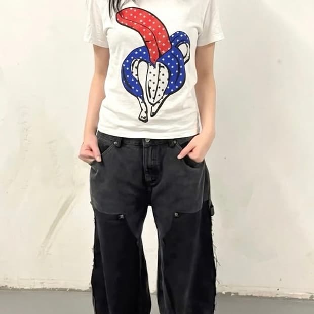 HERMAN HOMME 레이온 혼방 그래픽 반팔 티셔츠