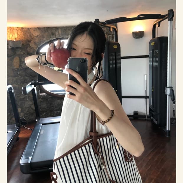 714center 714센터 토티백 스트라이프 탄 가방