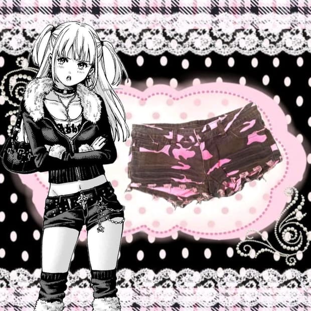 빈티지 히메갸루 레오파드 딸기 초코 숏팬츠 핫팬츠