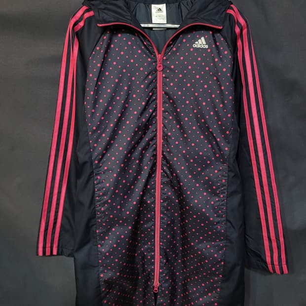 Adidas dot long padding 아디다스 도트  롱 후드 패딩