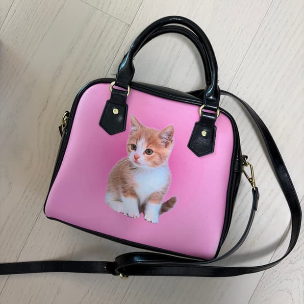 허자보이에이씨씨 핑크 캣 레더백