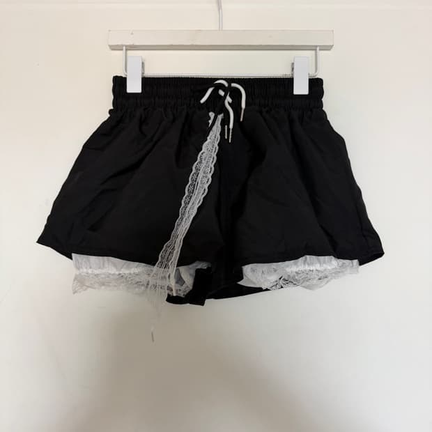새상품 여자 레이어드 이중 반바지 XS (블랙)
