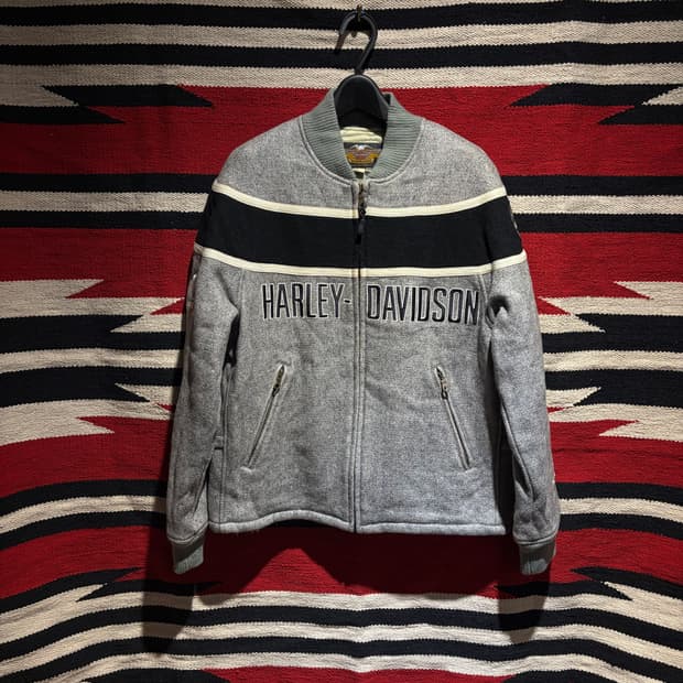 Harley davidson wool bomber jacket