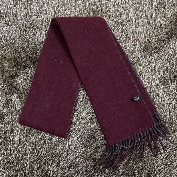 에스티코 STCO MAN 버건디 그레이 체크 리버서블 머플러 목도리